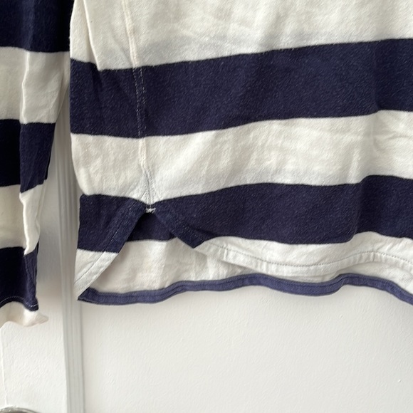 Junya Watanabe M 100% cotton blue/white striped woven long sleeve t-shirt - Picture 5 of 6